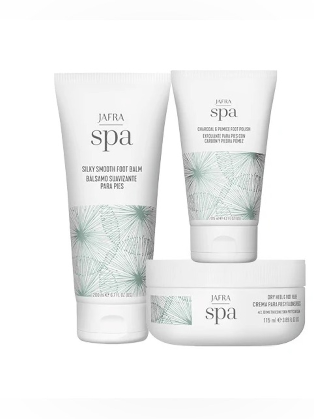 Jafra Spa Silky Smooth Foot Balm & Foot Care Trio - White/Light Green